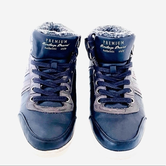 PLATO Men’s Leather High Top Sneakers Boots Winter Lace-Up EUR 41 US 7.5 - Picture 3 of 6